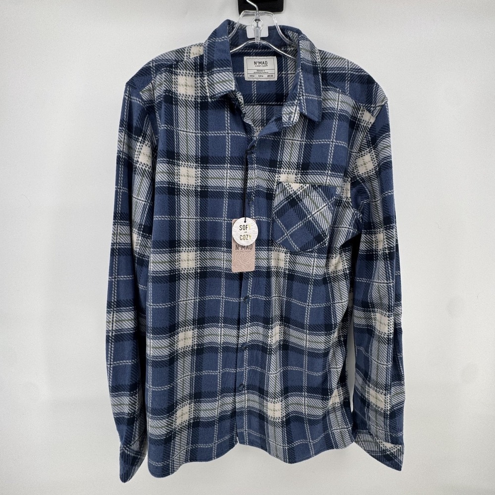 Nomad Flannel Shirt Mens Medium BLUE NWT Soft Outdoor Hiking
